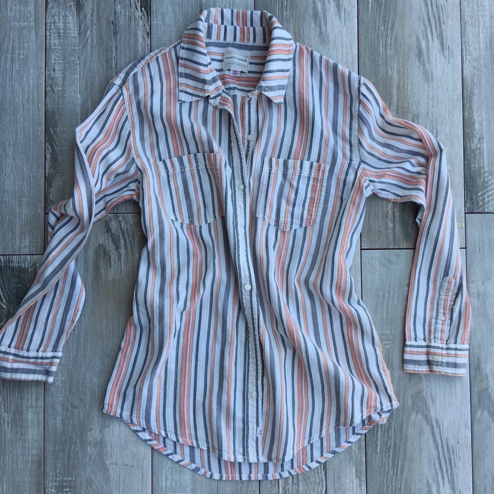 Melrose and Market Striped Button Down Shirt